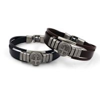 L'exportation De Accessoires Personnels Hommes Rétro Bovins En Cuir Bracelet Simple Croix Multi-couche Bracelet En Cuir D'une Seule Pièce Dropshipping main image 6