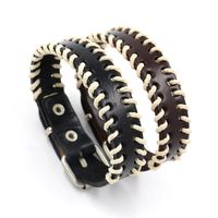 Simple Leather Bracelet Men Fashion Leather Bracelet Jewelry Batch Retro Hand-woven Bracelet main image 1