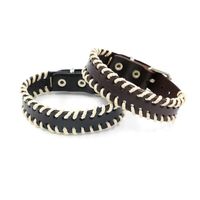 Simple Leather Bracelet Men Fashion Leather Bracelet Jewelry Batch Retro Hand-woven Bracelet main image 3