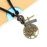 Leather Rope Woven Necklace Long Sweater Chain Wholesale Retro Tree Pendant Fashion Ornaments Accessories main image 4