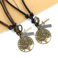 Leather Rope Woven Necklace Long Sweater Chain Wholesale Retro Tree Pendant Fashion Ornaments Accessories main image 6