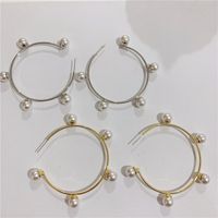 Korea Dongdaemun Perlen Ohrringe, Elegantes Temperament, Übertriebene Große Ring Ohrringe, Weibliche S925 Silver Needle main image 2