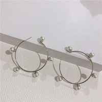 High-quality Pearl Earrings Elegant Exaggerated Large Hoop Earrings Women main image 4