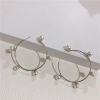Korea Dongdaemun Perlen Ohrringe, Elegantes Temperament, Übertriebene Große Ring Ohrringe, Weibliche S925 Silver Needle main image 4