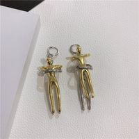 Vintage Gold And Silver Two-color Human Earrings main image 5