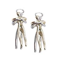 Vintage Gold And Silver Two-color Human Earrings main image 6