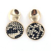 New Women's Earrings Snake Skin Pattern Pu Faux Leather Earrings Women sku image 1