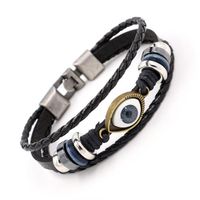 Nouveau Rétro Bleu Yeux Perlée Bovins De Bracelet En Cuir Hommes Et Femmes De Mode Bracelet D'envies   Les Produits Stables sku image 1