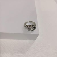 Vintage Cross Ring With Old Opening And Black Diamond Carving Couple Ring sku image 1