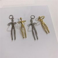 Vintage Gold And Silver Two-color Human Earrings sku image 1