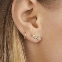 2021 Neue Persönlichkeit Koreanische Mode Helle Volle Diamant Kleine Stern Anhänger Ohrringe Kleine Frische Ohrringe Hersteller Großhandel main image 5