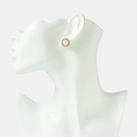 Fashion New Pearl Full Diamond Earrings S925 Silver Round Bright Gold Earrings For Women main image 5