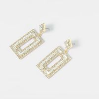 Wholesale Diamond Geometric Earrings Vintage Square Crystal Stud Earrings main image 3