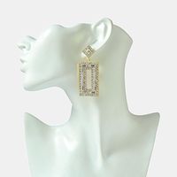 Wholesale Diamond Geometric Earrings Vintage Square Crystal Stud Earrings main image 5