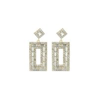 Wholesale Diamond Geometric Earrings Vintage Square Crystal Stud Earrings main image 6