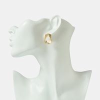New S925 Silver Hollow Earrings Simple Fashion Alloy Matte Earrings main image 5