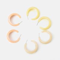 New Popular Resin Candy Color C-shaped Earrings Simple Fashion Earrings Jewelry main image 1
