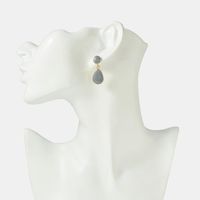 Korean Popular S925 Premium Gray Drop Oil Earrings Female Water Drop Alloy Simple Fashion Earrings main image 5