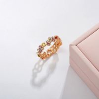 Hot Jewelry Fashion Rose Gold Fancy Diamond Ring Half Circle Hollow Ring Wholesale main image 5