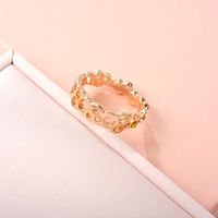 Hot Jewelry Fashion Rose Gold Fancy Diamond Ring Half Circle Hollow Ring Wholesale main image 6