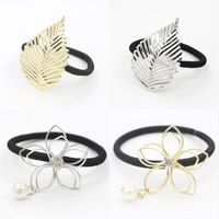 Jewelry Hair Accessories Hair Ring Alloy Leaves Flowers Strands Of Empty Hair Rope main image 1