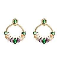 Female Stud Earrings With Delicate Micro-set Color Zircon main image 6
