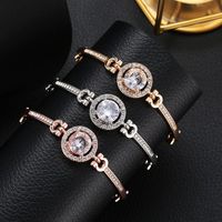 Dame Geometrisch Legierung Überzug Strasssteine Frau Armbänder main image 1