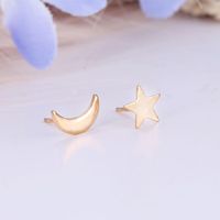 Earrings About Stars Moon Earrings Asymmetric Pentagram Star Crescent Earrings main image 5
