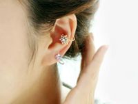 Européen Et Américain Exquis Flocon De Neige Strass Clip Oreille Commerce Extérieur Boutique Xingx Pentagramme Boucles D'oreilles Boucles D'oreilles Boucles D'oreilles Exclusive Pour Croix-frontière main image 4