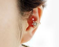Snowflake Rhinestone Ear Clip Star Pentagram Earrings main image 6