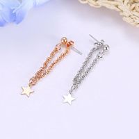 Fashion Simple Pentagram Chain Tassel Long Earrings Women's Cute Little Star Earrings main image 3