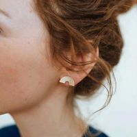 Women's Earrings Semi-circular Earrings Punk Geometric Earrings Environmental Protection Electroplating Gold Silver Black Earrings main image 3