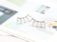 Japanisches Und Koreanisches Einzigartiges Design Wimpern Strass Ohrringe Ohrringe Diamant Fünf Kristall Ohrringe Frauen All-match Temperament Ohrringe main image 3