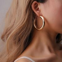 Hot Sale Golden Geometric Round Big Earrings For Women main image 1