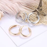 Hot Sale Golden Geometric Round Big Earrings For Women main image 3