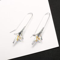 Simple And Elegant Lotus Ear Line Lily Flower Silver-plated Ear Hook Women main image 4