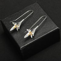 Simple And Elegant Lotus Ear Line Lily Flower Silver-plated Ear Hook Women main image 6