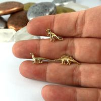 Aretes De Plata Chapados En Oro Dinosaurio Pequeño Monstruo Pendientes Al Por Mayor main image 1