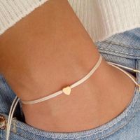 Simple Style Heart Alloy Plating No Inlaid Women's Bracelets main image 1