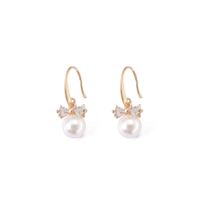 Fashion Ear Jewelry Flash Diamond Bow Earrings Large Pearl Zircon Earrings Women's Earrings main image 6