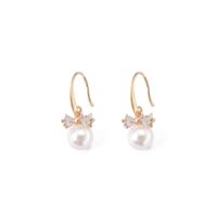 Mode Tous-match Oreille Anneaux Strass Arc Boucles D'oreilles Grosse Perle Zircon Boucles D'oreilles Femelle Étudiant Boucles D'oreilles Boucles D'oreilles Boucles D'oreilles main image 6