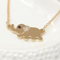 Elephant Elephant Elephant Pendant Necklace With Crystal Inlay main image 3