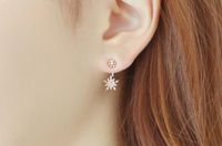 Snowflake Cubic Zirconia Stud Earrings With Diamonds main image 5