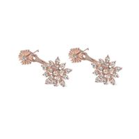 Snowflake Cubic Zirconia Stud Earrings With Diamonds main image 6