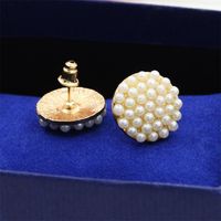 Simple Geometric Round Pearl Stud Earrings Millet Ball Ball Stud Earrings main image 6