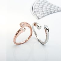 Fashion Snake Head Ring Geometric Open Zircon Diamond Ring main image 4