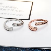 Fashion Snake Head Ring Geometric Open Zircon Diamond Ring main image 5