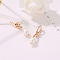 Asymmetric Knotted Bow Pearl Earrings Earrings Women main image 6