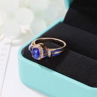 Europäischer Und Amerikanischer Heißer Stil Ring Temperament Blau Zirkon Diamant Ring Ring Classic Damen Ring Ring Armband main image 4