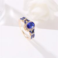 Europäischer Und Amerikanischer Heißer Stil Ring Temperament Blau Zirkon Diamant Ring Ring Classic Damen Ring Ring Armband main image 6